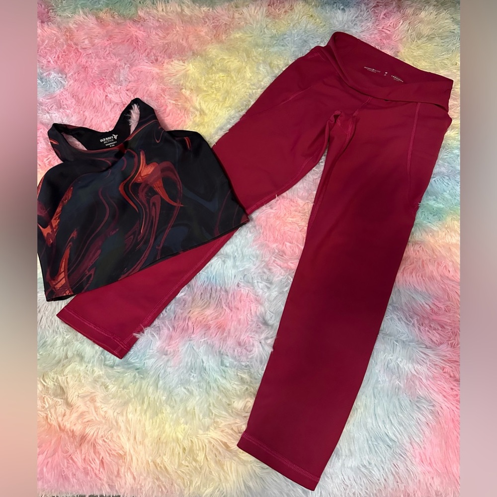 Old Navy Girls Burgundy Leggings